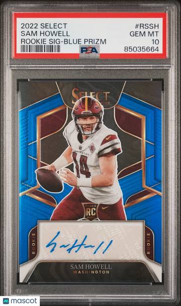 PSA 10 2022 Panini Select Rookie Signatures Sam Howell Blue Prizm Rookie /75