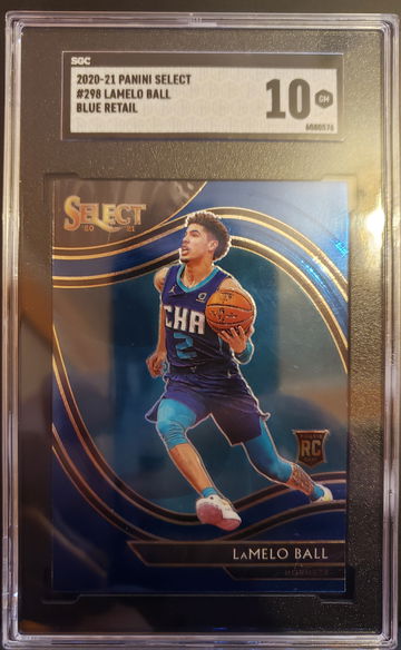2020 Panini Select LaMelo Ball Rookie RC Courtside #298 Blue Retail SGC 10 Gem Mint Hornets