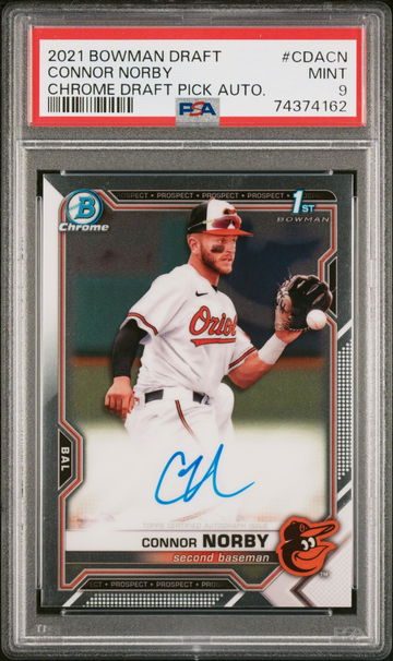 2021 BOWMAN DRAFT AUTO CONNOR NORBY PSA 9
