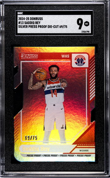 2024 Donruss #13 Saddiq Bey Silver Press Proof Die-Cut /75 SGC 9