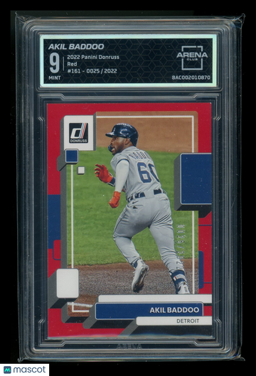 2022 Panini Donruss Red Akil Baddoo #161 0025/2022 Arena Club 9