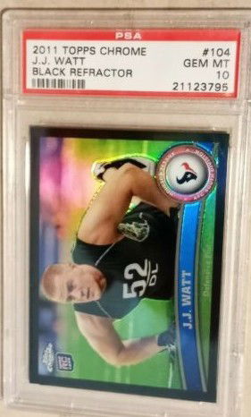 2011 Topps Chrome JJ Watt SSP Black Refractor RC  # 88/299     PSA 10