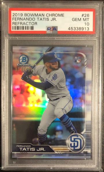 2019 Bowman Chrome Fernando Tatis Jr. RC Refractor 14/499 #26 PSA 10