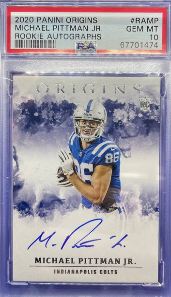 2020 Panini Origins Michael Pittman Jr Rookie Autographs PSA 10 Gem Mint Colts