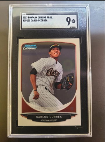Carlos Correa BCP100 2013 Bowman Chrome SGC 9MT Graded, Houston Astros