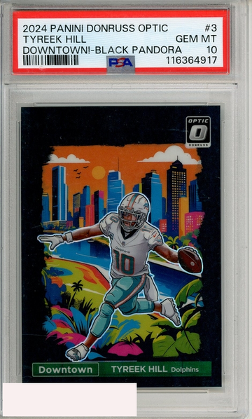 2024 PANINI DONRUSS OPTIC DOWNTOWN TYREEK HILL #3 BLK PANDORA PSA 10