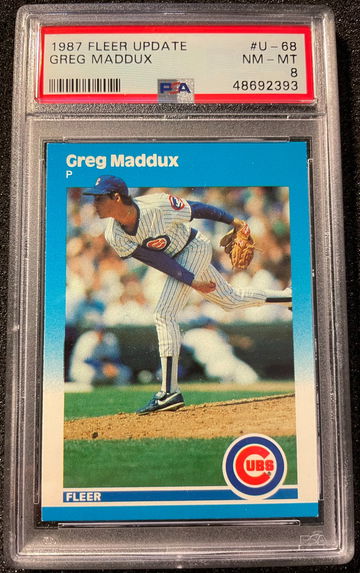 1987 Fleer Update Greg Maddux ROOKIE CARD #U-68 PSA 8 NM-MT