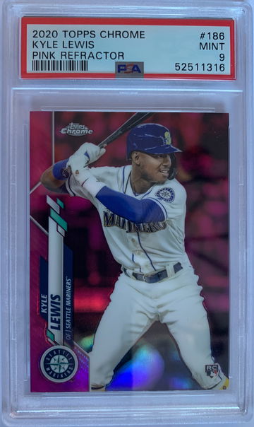 2020 Topps Chrome Kyle Lewis Pink Refractor PSA 9