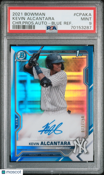 2021 Bowman Chrome Prospect Autographs Kevin Alcantara #CPAKA PSA 9