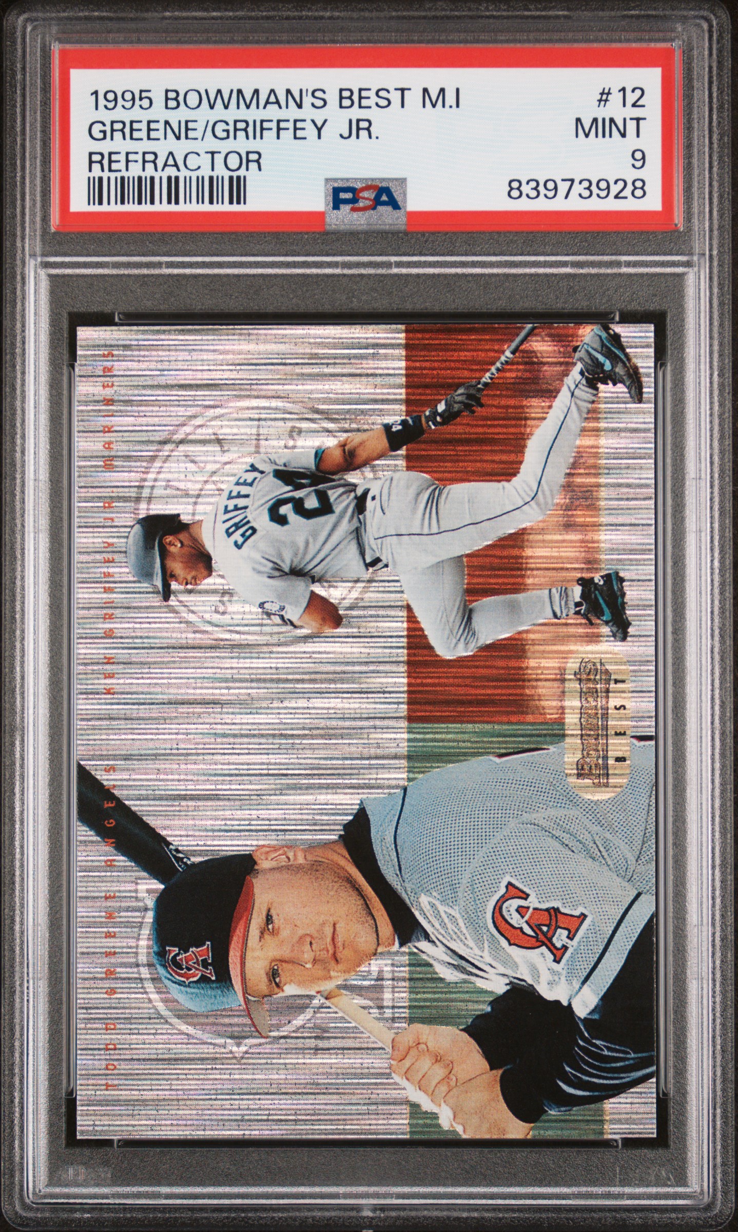 1995 Bowman's Best M.I. Ken Griffey Jr. / Todd Greene #12 Refractor PSA 9