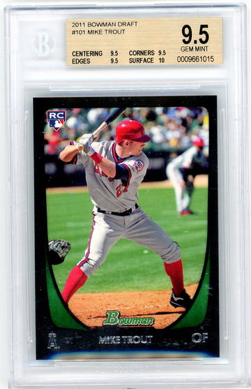 Mike Trout 2011 Bowman Rookie RC BGS 9.5 Angels #101