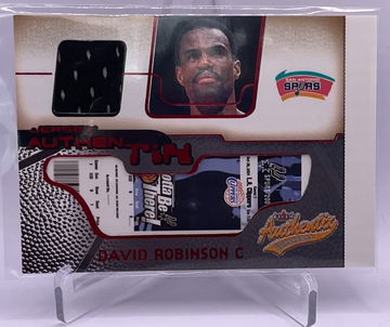 2001 DAVID ROBINSON SPURS FLEER AUTHENTIX GAME WORN JERSEY PATCH #JA-DR HOF