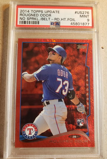2014 Topps Update Rougned Odor No SPRKL./BELT - RD.HT.FOIL- Mint 9