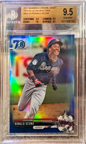2017 Bowman Chrome Draft Ronald Acuna Jr. 70th Blue Refractors /200 BGS 9.5