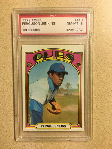 1972 Topps #410 Fergie Jenkins PSA 8 NM-MT CUBS HOF
