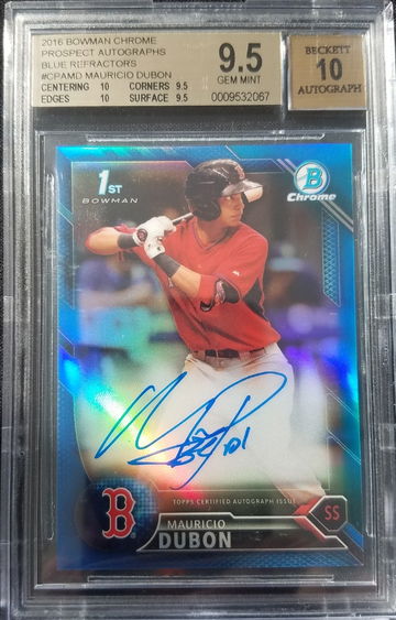 2016 Bowman Chrome Mauricio Dubon blue refractor auto 
