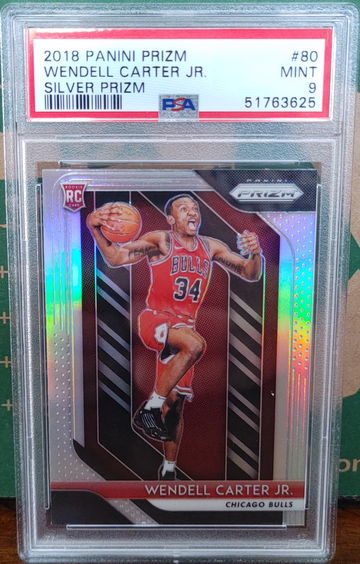 2018 Panini Prizm Silver Prizms Wendell Carter Jr. ROOKIE RC #80 PSA 9 MINT