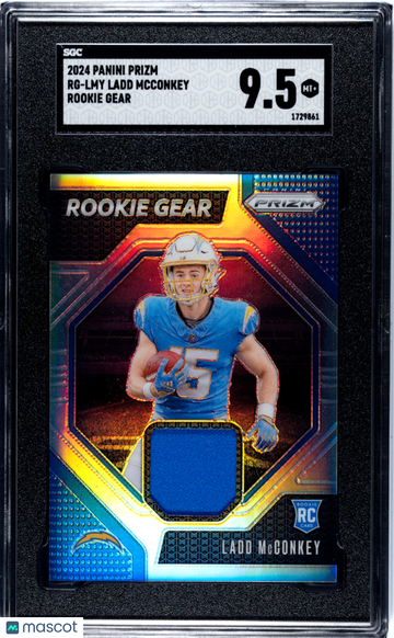 2024 Panini Prizm Ladd Mcconkey #RG-LMY Rookie Gear SGC 9.5