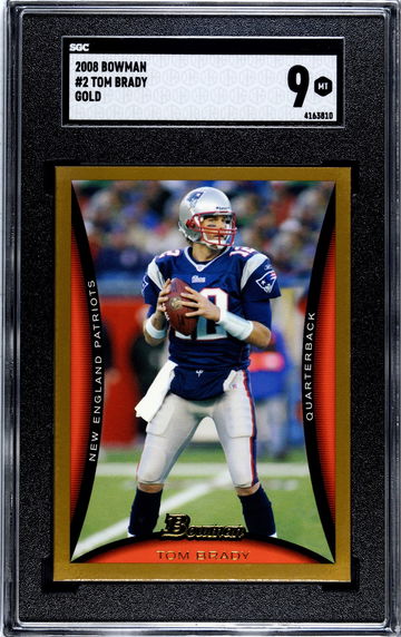 TOM BRADY 2008 Bowman GOLD #2 SGC 9