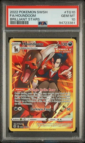 2022 Pokemon Sword and Shield Brilliant Stars Houndoom #TG10 PSA 10