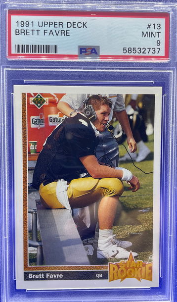 Brett Favre 1991 Upper Deck Star Rookie Card #13 PSA 9 MINT Green Bay Packers