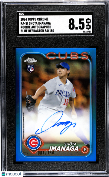 2024 Topps Chrome Shota Imanaga #RA-SI RK. Autograph Blue Refractor SGC 8.5