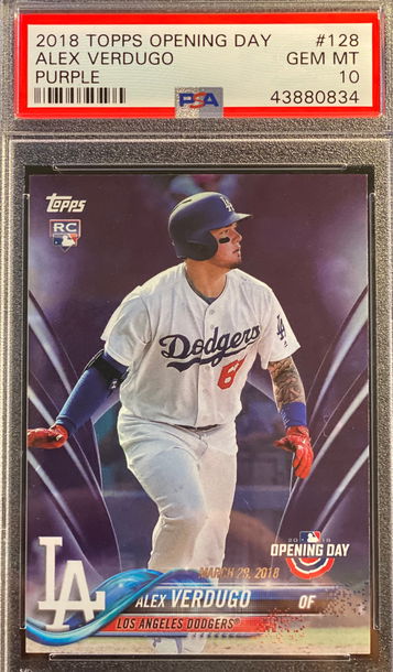 Alex Verdugo 2018 TOpps Opening Day Purple PSA 10