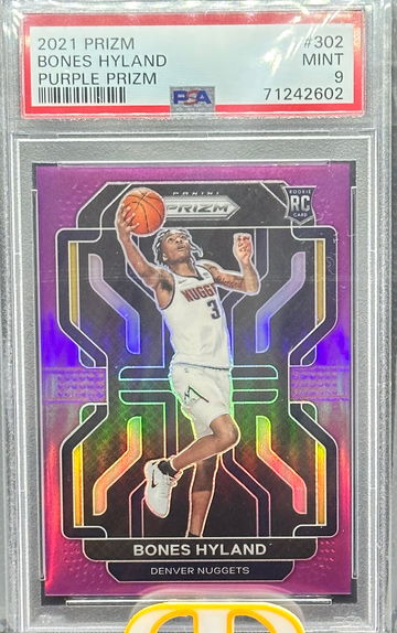 Bones Hyland Prizm Purple /99 Rookie PSA 9