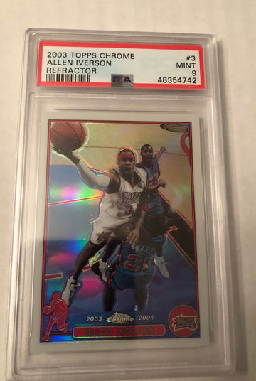 2003 Topps Chrome Allen Iverson Refractor PSA 9