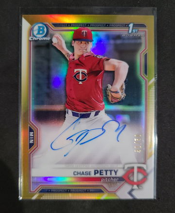 Chase Petty Bowman Chrome 1st Autograph Gold Refractor /50