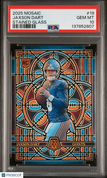 2025 Panini Mosaic Stained Glass Jaxson Dart #19 Rookie PSA 10