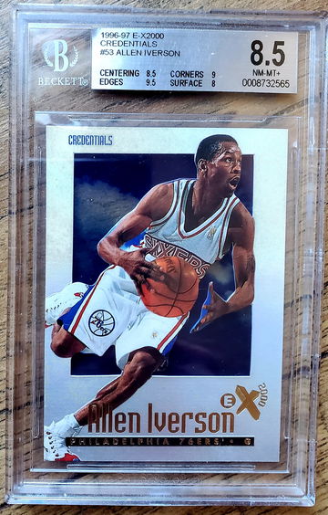 1996 E-X2000 Allen Iverson Credentials BGS 8.5