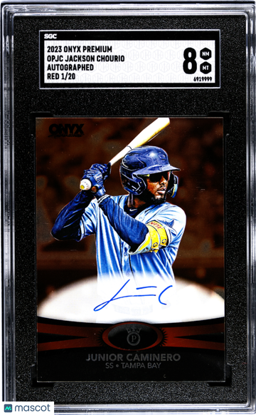 2023 Onyx Premium Jackson Chourio #OPJC Autograph Red SGC 8