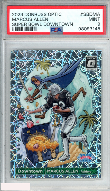 2023 PANINI DONRUSS OPTIC SUPER BOWL DOWNTOWN MARCUS ALLEN #SBDMA PSA 9 MINT