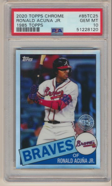 Ronald Acuna Jr 2020 Topps Chrome 1985 Throwback PSA 10