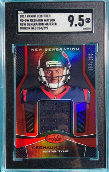 2017 Panini Certified Mirror Red Deshaun Watson RC Rookie Patch 264/299 SGC 9.5 Texans