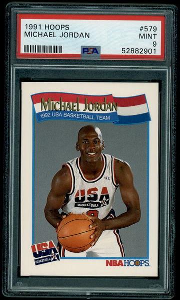 1991-92 NBA Hoops Michael Jordan USA Basketball #579 PSA 9