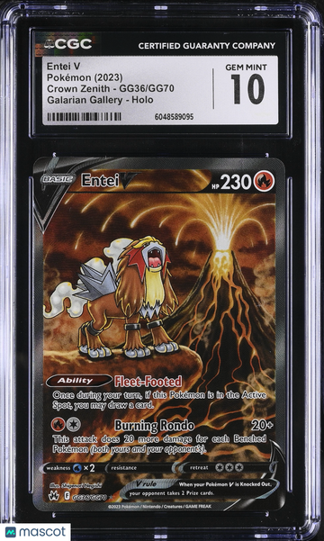 2023 Pokemon Crown Zenith Entei V Holo CGC 10 #GG36/GG70