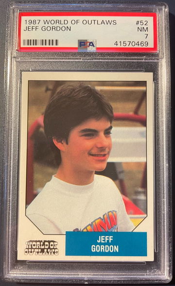 1987 World of Outlaws Jeff Gordon ROOKIE CARD #52 PSA 7 NM