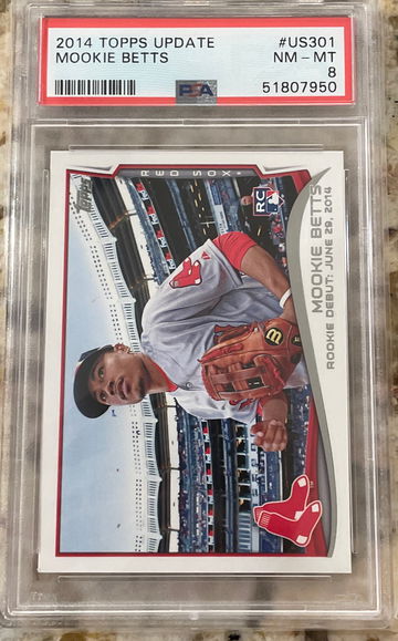 2014 Topps Update Mookie Betts #US301 PSA 8 Rookie RC Red Sox Dodgers