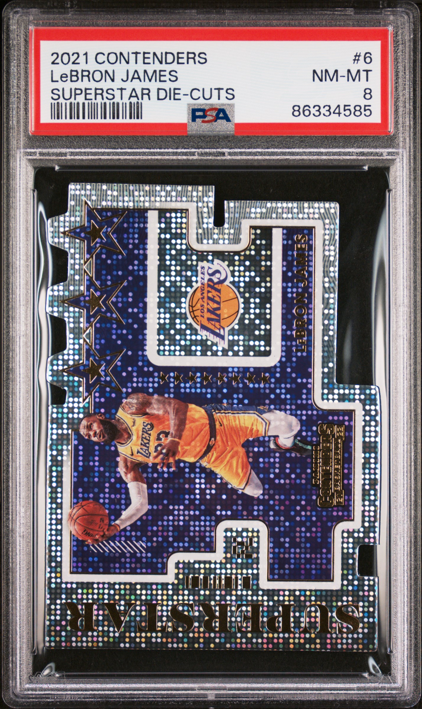 LeBron James 2021-22 Panini Contenders Superstar Die-Cuts PSA8 NM-MT Lakers