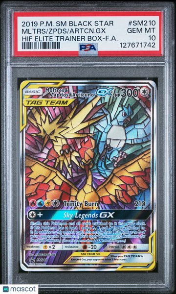 SM Moltres & Zapdos & Articuno GX Black Star Promo PSA 10 #SM210
