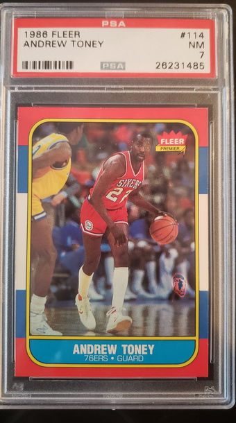 1986-87 FLEER ANDREW TONEY #114 PSA 7
