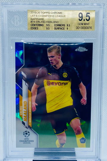 2019-20 TOPPS CHROME UCL ERLING HAALAND RC #74 BGS 9.5 