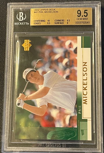2002 Upper Deck Phil Mickelson #41 BGS 9.5