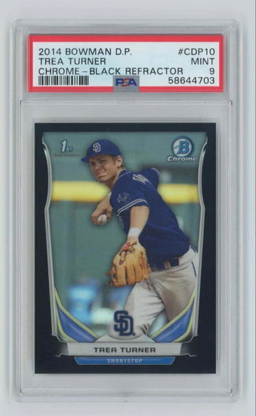 2014 Trea Turner 1st Bowman Chrome Black Refractor 6/75 PSA 9