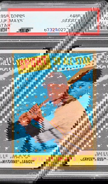 1958 Topps #486 Willie Mays All Star PSA 2