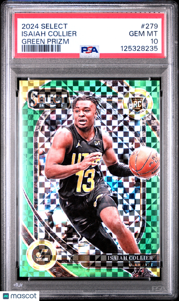 2024 Panini Select Isaiah Collier #279 Green Prizm PSA 10
