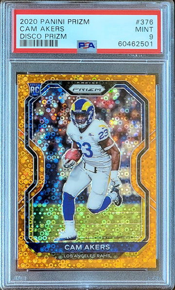2020 CAM AKERS Panini ORANGE DISCO Prizm PSA 9 Rookie RC #376