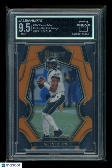 2022 Panini Select Prizm Die-Cut Orange Jalen Hurts #179 /199 Die-Cut Arena Club 9.5